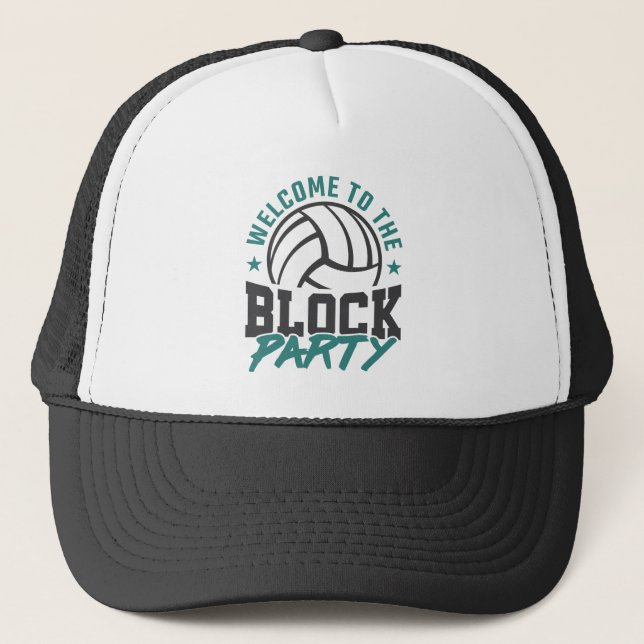 Gorra De Camionero Bienvenido al bloque central de voleibol Fiesta (Anverso)