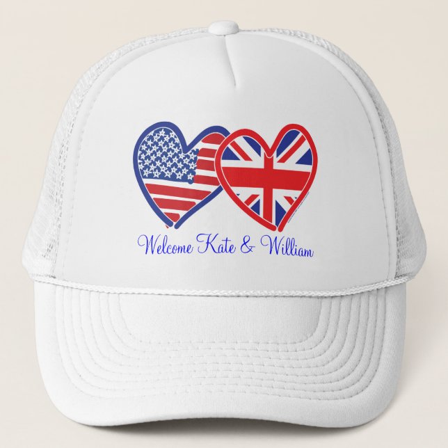 Gorra De Camionero Bienvenido Kate y William/ Royal Boda (Anverso)