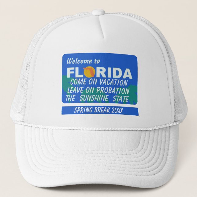 Gorra De Camionero Bienvenidos A Las Primavera De Florida (Anverso)