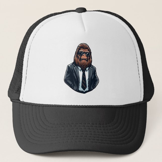 Gorra De Camionero Bigfoot Businessman - Guay Funny Sasquatch (Anverso)