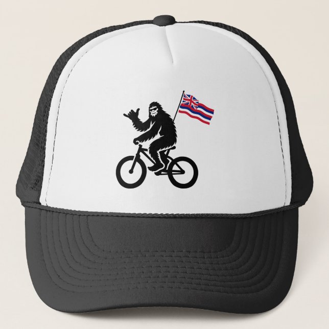 Gorra De Camionero Bigfoot Cycling Hawaii Flag (Anverso)