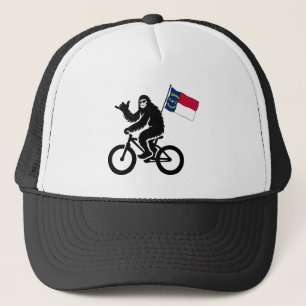 Gorra De Camionero Bigfoot en bicicleta bandera de Carolina del Norte