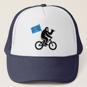 Gorra De Camionero Bigfoot en bicicleta Bandera de Oklahoma