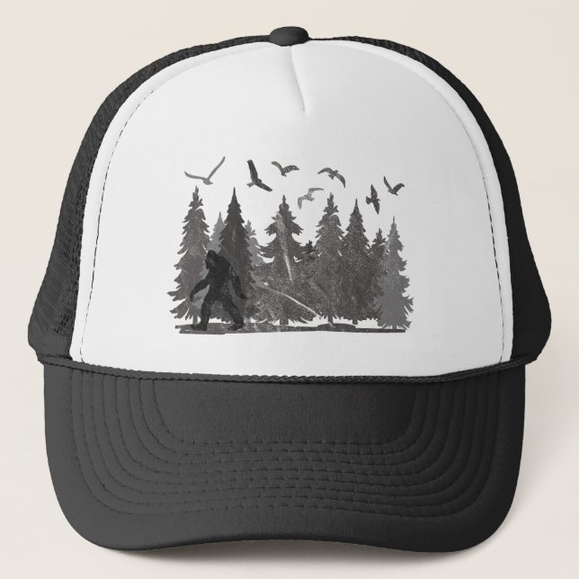 Gorra De Camionero Bigfoot in the Forest Sasquatch Yeti (Anverso)