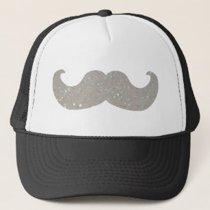 Gorra De Camionero Bigote blanco de Bling (falso gráfico del