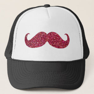 Gorra De Camionero Bigote de purpurina rojo