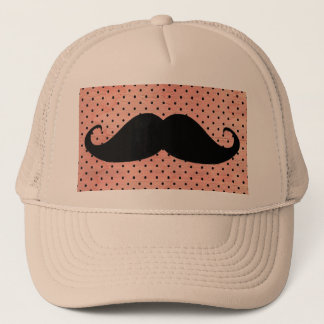 Gorra De Camionero Bigote divertido en fondo rosado lindo del lunar