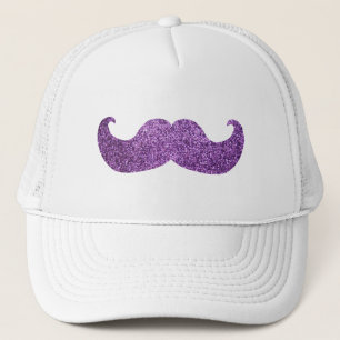 Gorra De Camionero Bigote púrpura de Bling (falso gráfico del