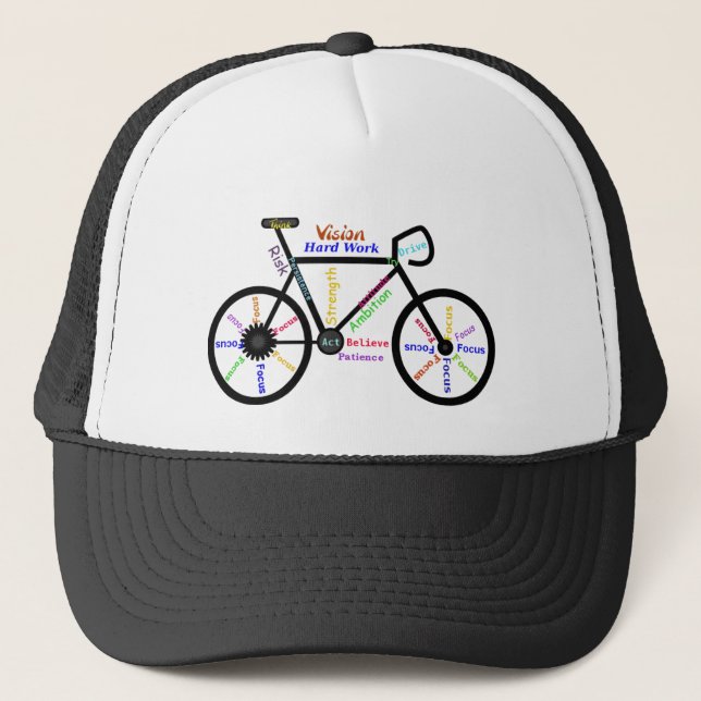 Gorra De Camionero BIKE Motivación de arte de palabra Fitness Sport (Anverso)