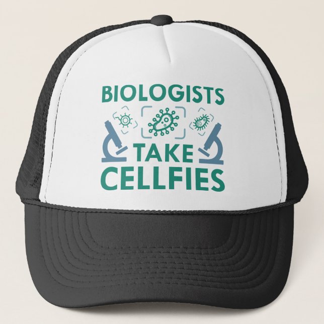Gorra De Camionero Biólogos Toman Cellfies (Anverso)