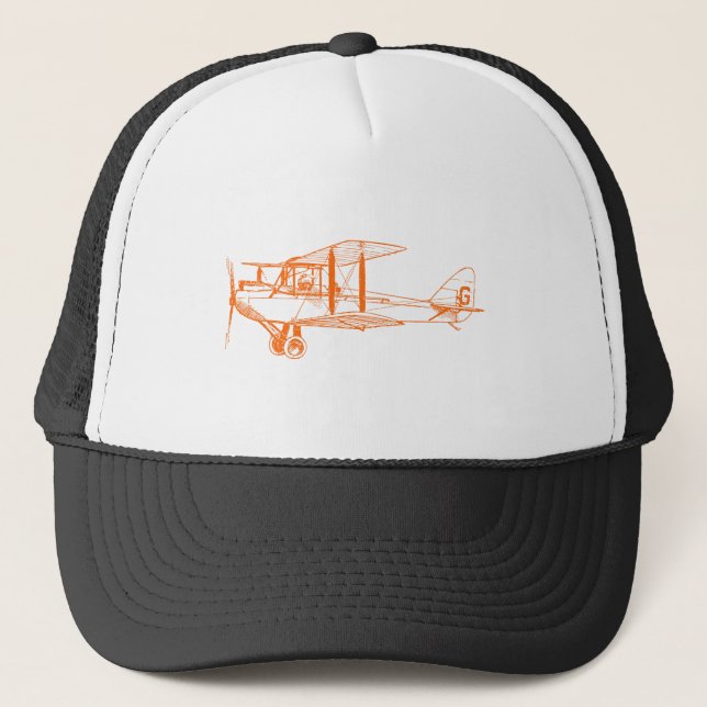 Gorra De Camionero Biplano de época - Naranja (Anverso)