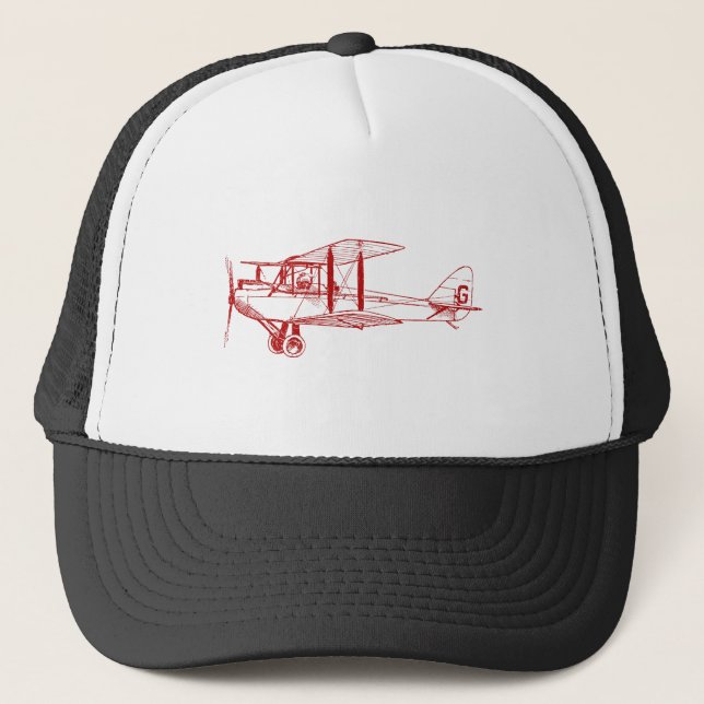 Gorra De Camionero Biplano de época - Rojo de rubí (Anverso)