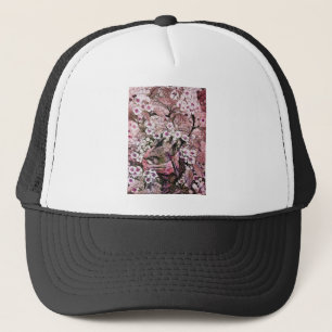 Gorra De Camionero BIRD NEST, rosa rojo blanco