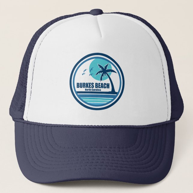 Gorra De Camionero Birmania de las Palmeras de Burkes Beach Carolina  (Anverso)