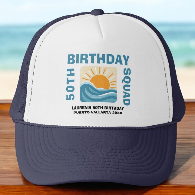 Gorra De Camionero Birthday Squad Atardecer 21 30 40 50 60 (Subido por el creador)