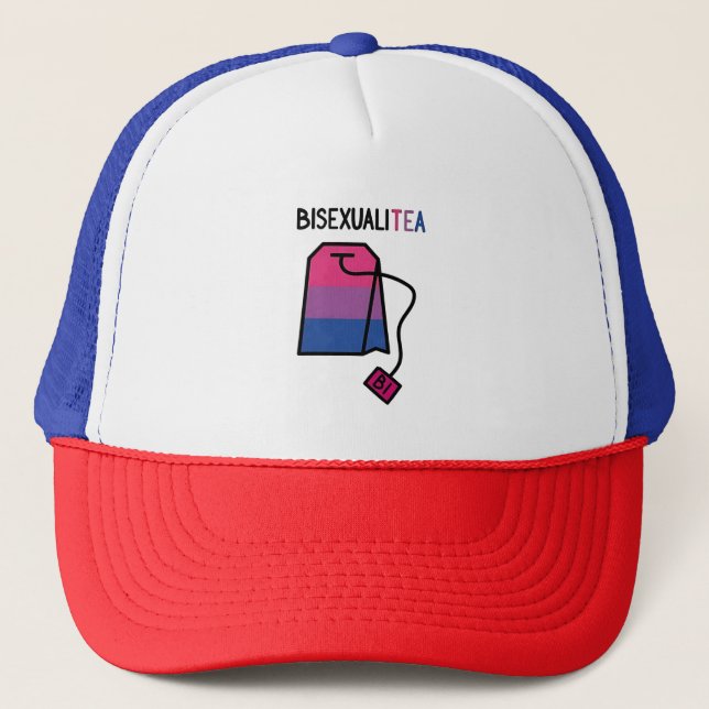 Gorra De Camionero BisexualiTEA Bi Orgullo Bandera Té Bisexual (Anverso)