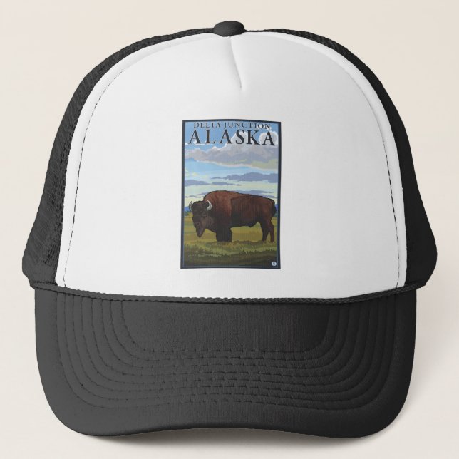 Gorra De Camionero Bison Scene - Delta Junction, Alaska (Anverso)