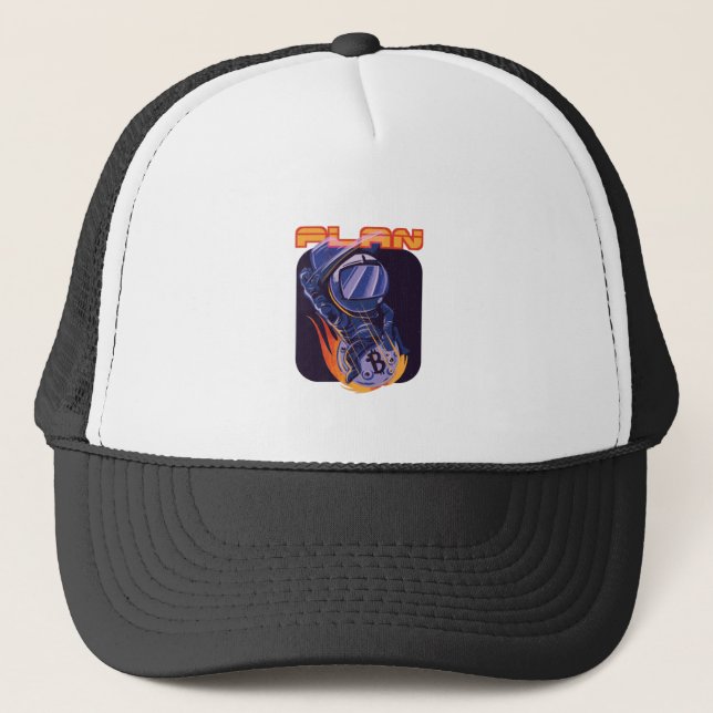 Gorra De Camionero Bitcoin ; Plan B - Cripto Astronauta (Anverso)