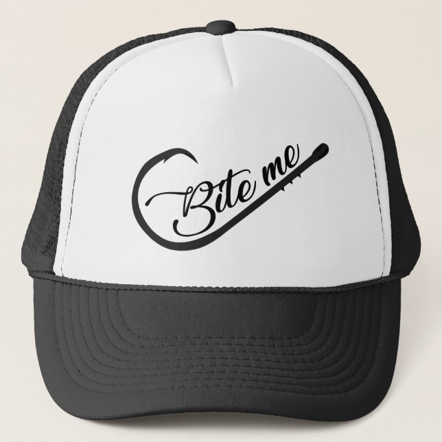 Gorra De Camionero Bite Me Fishing Hook Funny (Anverso)
