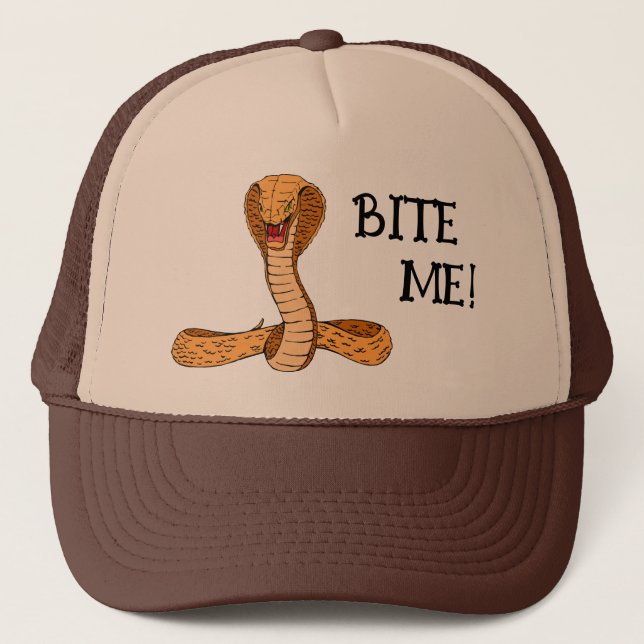 Gorra De Camionero Bite Me Reptile Cobra Personalizado Snake (Anverso)