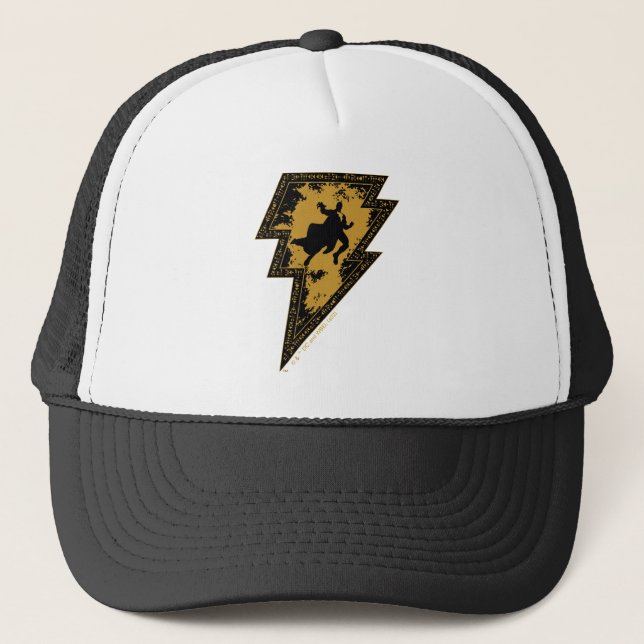 Gorra De Camionero Black Adam Distressed Lightning Bolt Graphic (Anverso)