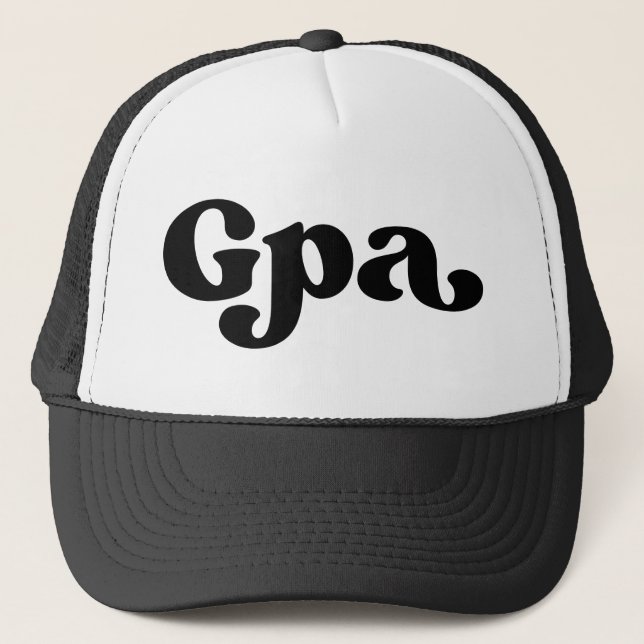 Gorra De Camionero Black and White Grandpa Retro Gpa estadounidense (Anverso)