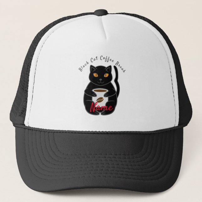 Gorra De Camionero Black Cat Coffee Break Thunder_Cove (Anverso)