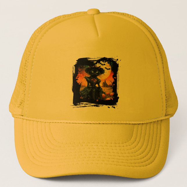 Gorra De Camionero black cat Hat (Anverso)