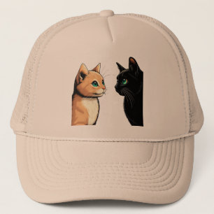 Gorra De Camionero Black Cat Zoning Out - Gracioso meme gatito