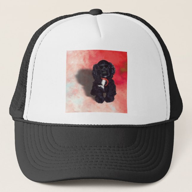 Gorra De Camionero Black Cocker Spaniel Puppy - Abby (Anverso)