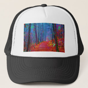 Gorra De Camionero Black Light Forest Oil Painting