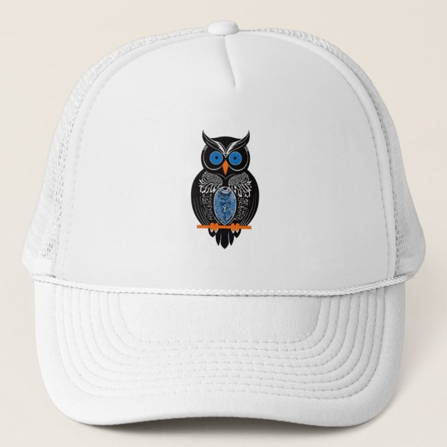 Gorra de camionero Black Owl (Anverso)