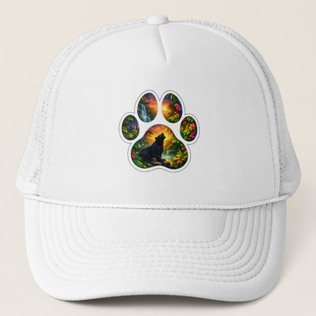 Gorra De Camionero Black Panther Jungle Paw Design (Anverso)