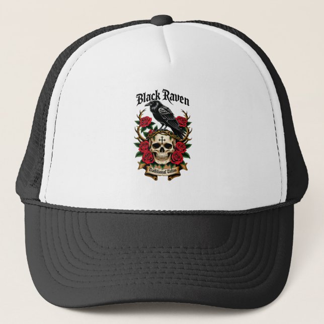 Gorra De Camionero Black Raven Mysteria Gótica T-Shirt (Anverso)