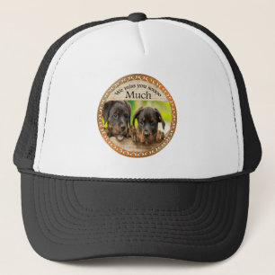 Gorra De Camionero Black Rottweiler perros adorables con caras triste