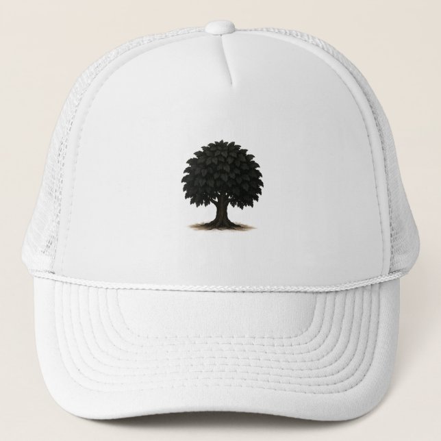 Gorra De Camionero Black Tree Silhouette Cap – Minimal Nature Hat (Anverso)