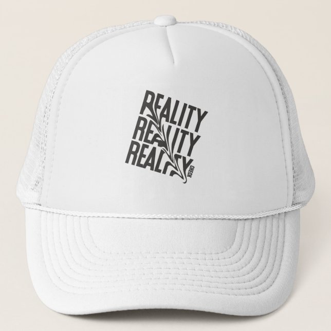 Gorra De Camionero Black & White Distorted Reality Typography  (Anverso)