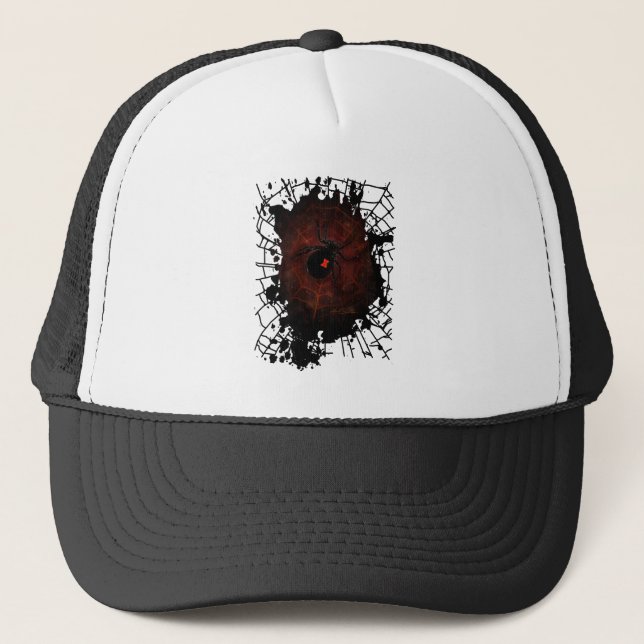 Gorra De Camionero Black Widow Spider Web Gothic Dark Edgy (Anverso)