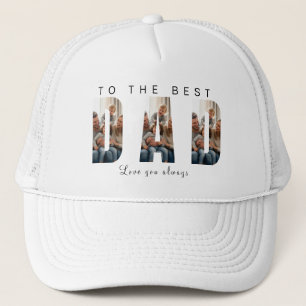 Gorra de camionero blanca con collage de fotos fam