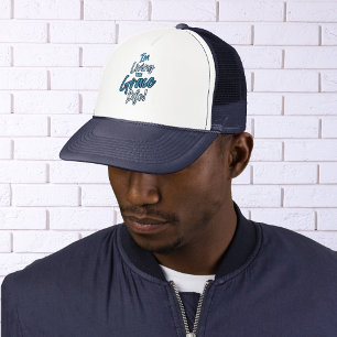 Gorra De Camionero Blanco azul moderno viviendo el béisbol de la vida