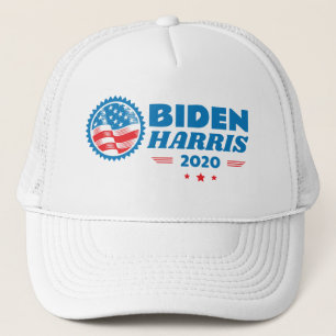 Gorra De Camionero Blanco del sello de bandera Biden Harris 2020