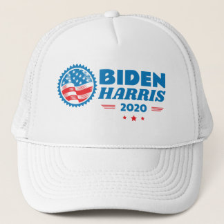 Gorra De Camionero Blanco del sello de la bandera Biden Harris 2020