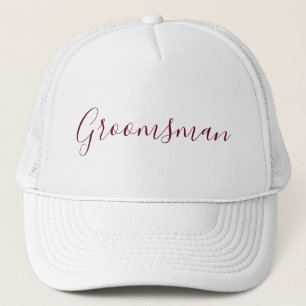 Gorra De Camionero Blanco groomman con fuente de Borgoña