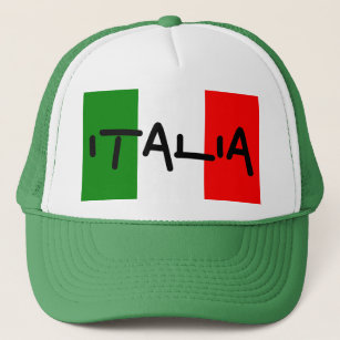 Gorra De Camionero Blanco italiano Red Hat del verde de la bandera de