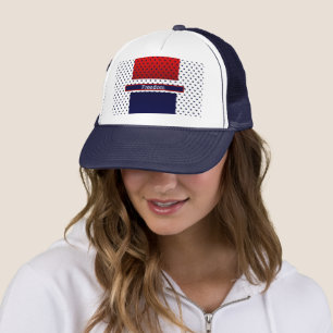 Gorra De Camionero Blanco Rojo Patriótico y Azul con camionero de est