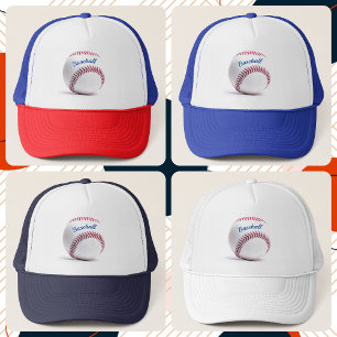 Gorra De Camionero Blanco Rojo y Béisbol Norteamericano Azul