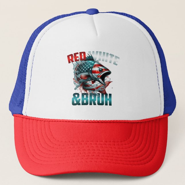 Gorra De Camionero blanco rojo y bruto (Anverso)