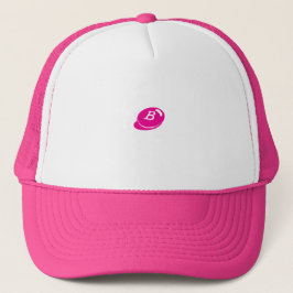 Gorra De Camionero Blanco y rosa caliente con letra "B" Cuto de estil