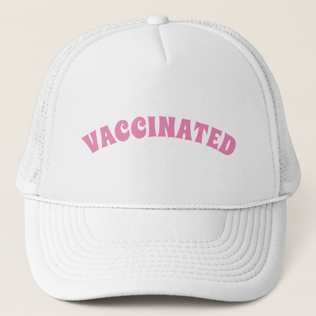 Gorra De Camionero Blanco y rosa vacunados (Anverso)