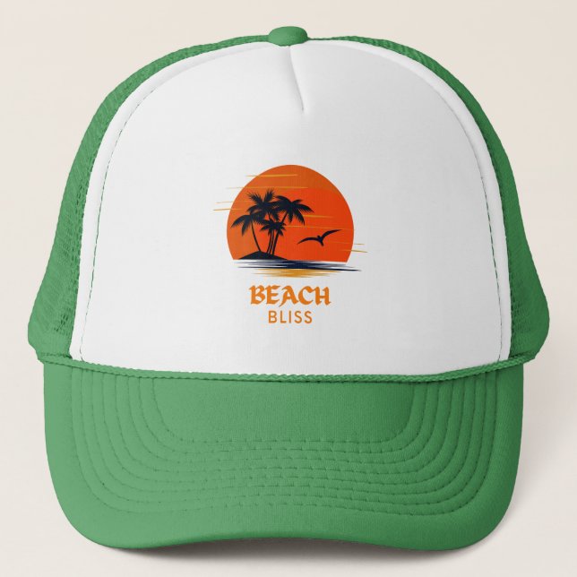 Gorra De Camionero Bliss de playa: Sol ardiente (Anverso)